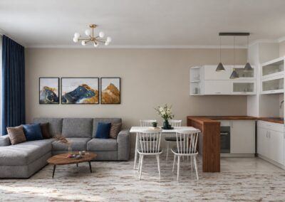 Комплекс Хелена Парк – дневна с кухня, през деня
